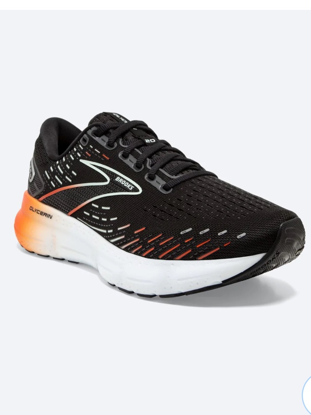 Brooks Glycerin 9.5 Black and Orange Running Shoes (35 miles on them)